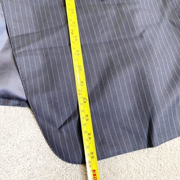 🌷SALE Ermenegildo Zegna Navy Pinstripe Wool Blazer Sport Coat Size 48L Italy - Picture 11 of 16